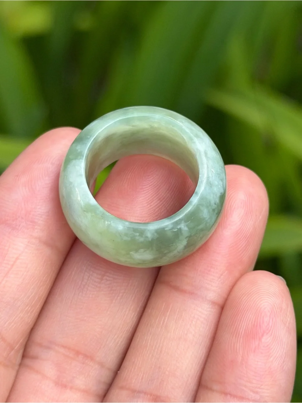 Size 7 Natural Xiuyu Jade Dome Ring 2150